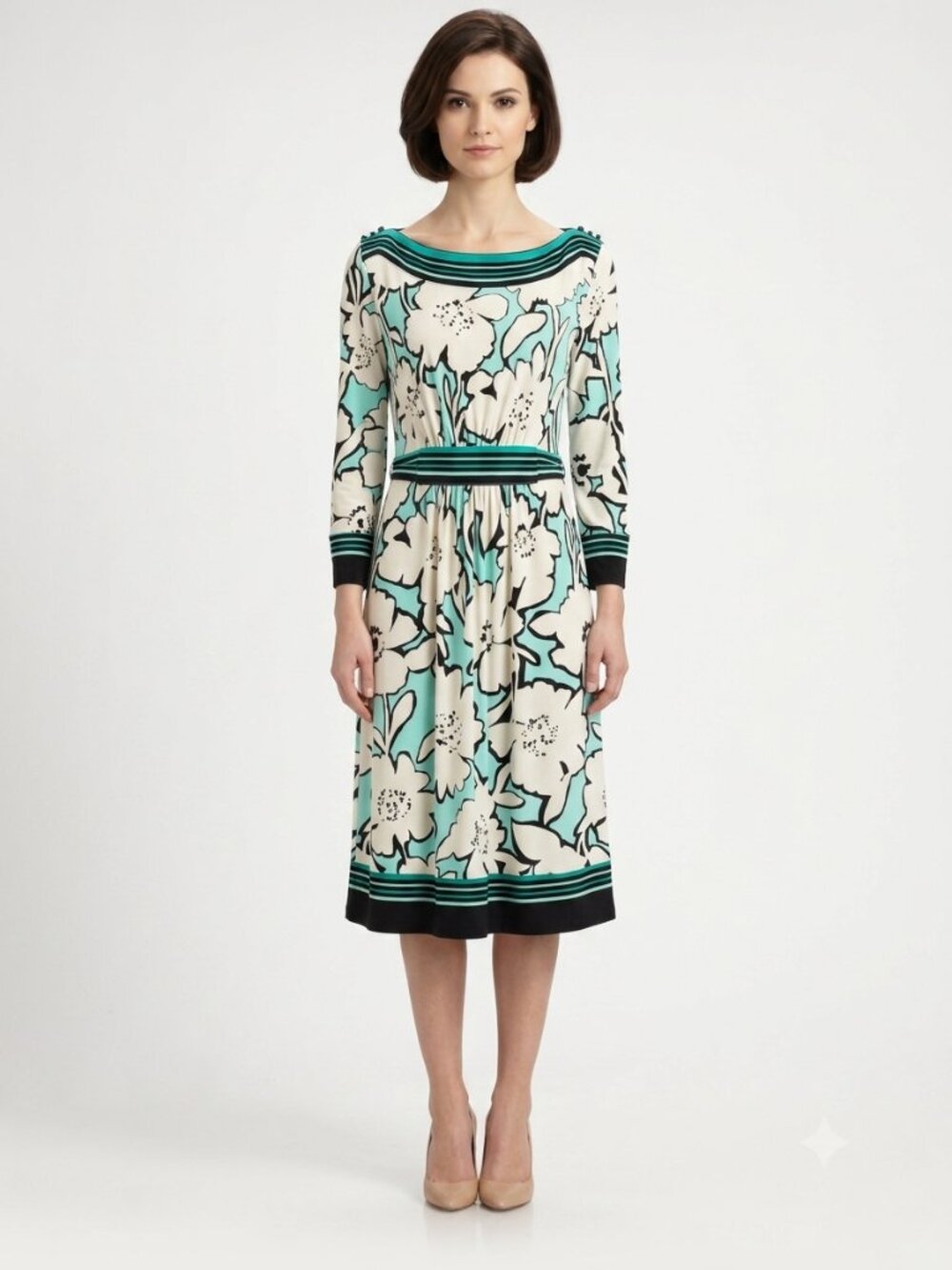 New York & Co. Stretch Floral 3/4 Sleeve Dress- Sz. XS
